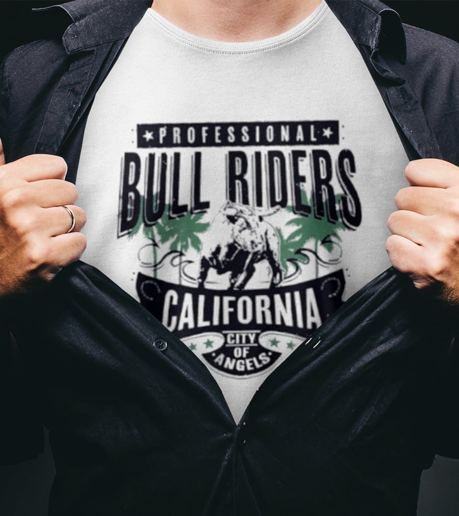 Professional Bull Riders California Ride The Nights Anaheim City Of Angels T-Shirt