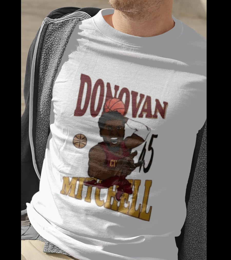 Donovan Mitchell Cleveland Cavaliers Basketball Number 45 Dunking T-Shirt