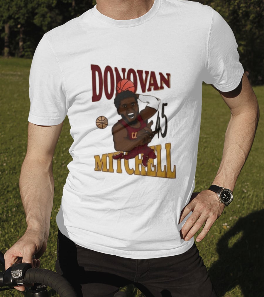 Donovan Mitchell Cleveland Cavaliers Basketball Number 45 Dunking T-Shirt