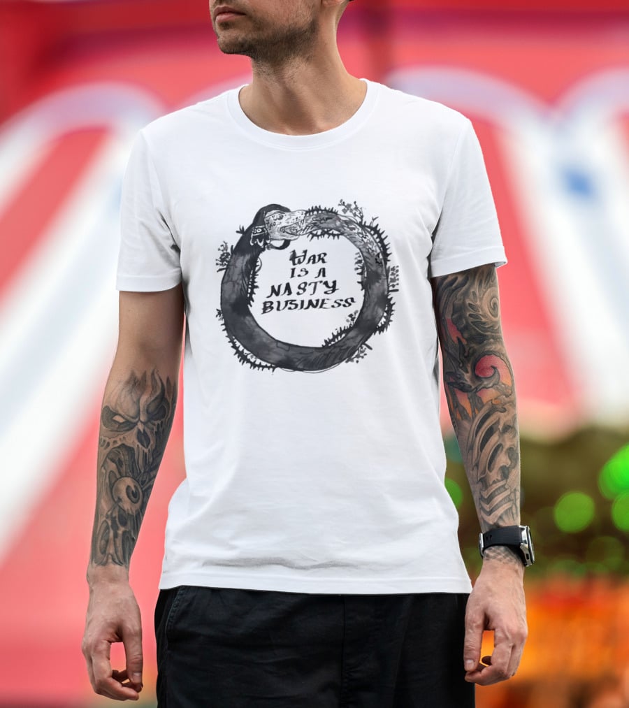 War Is A Nasty Business Ouroboros Serpent Circle T-Shirt