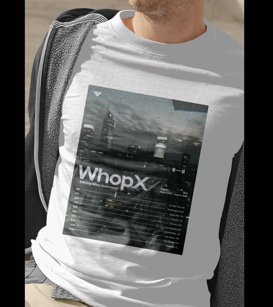 WhopX August Tour S1k Mo Whop Businesses Jersey Washington Nashville Austin Denver 2023 Dates T-Shirt