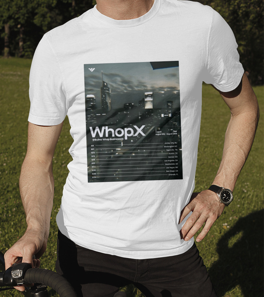 WhopX August Tour S1k Mo Whop Businesses Jersey Washington Nashville Austin Denver 2023 Dates T-Shirt