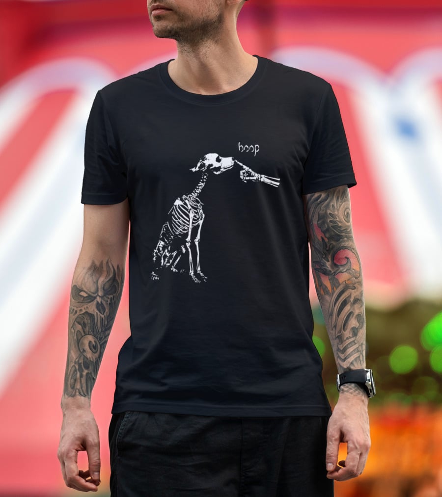 Skeleton Dog Boop Spooky Halloween Skeleton Boop T-Shirt