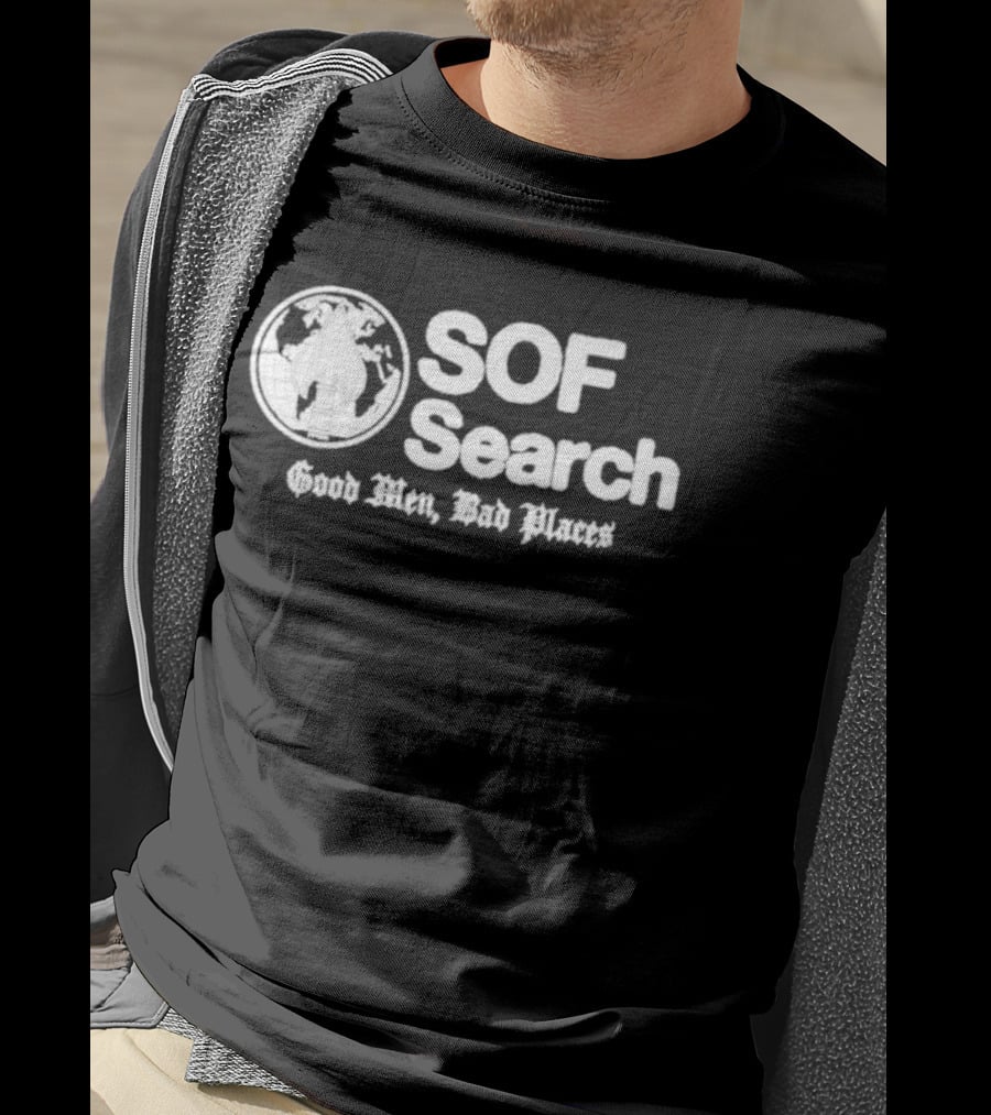 SOF Search Good Men Bad Places Spade World Map T-Shirt