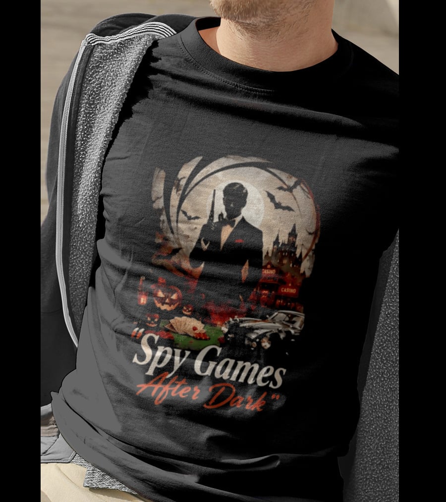 Spy Games After Dark Casino Halloween James Bond T-Shirt