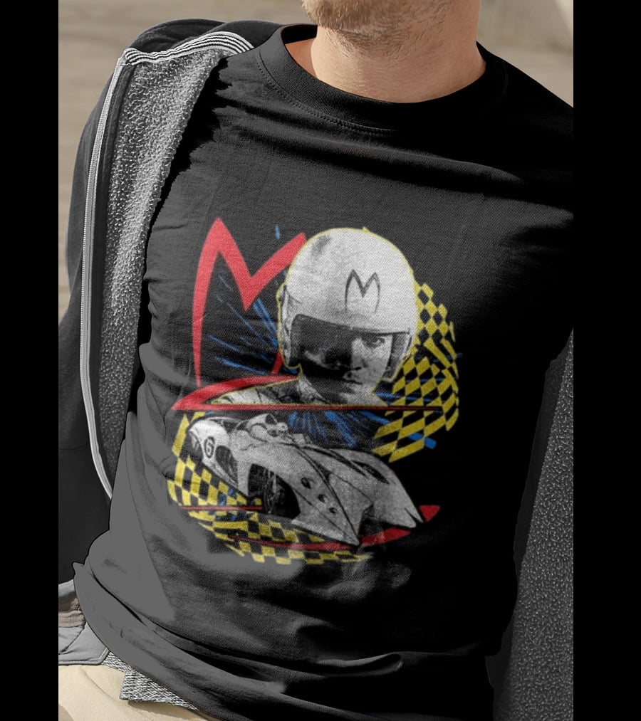 World Racing League WRL Speed Racer Mach 5 Checkered Flag Racing T-Shirt