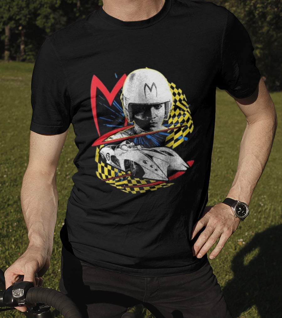 World Racing League WRL Speed Racer Mach 5 Checkered Flag Racing T-Shirt