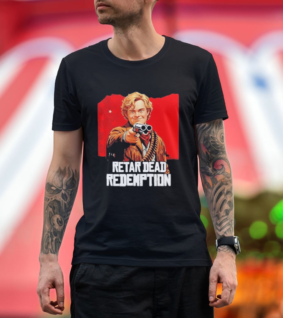 Retar Dead Redemption Western Cowboy And Revolver T-Shirt
