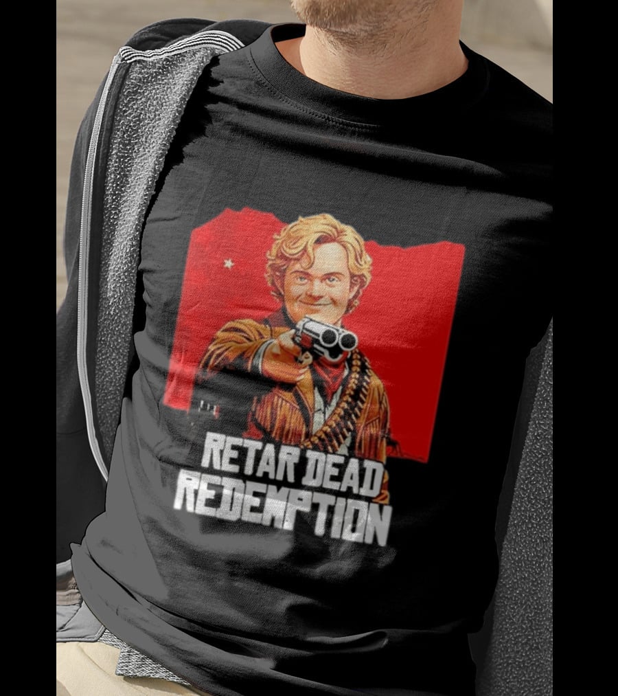 Retar Dead Redemption Western Cowboy And Revolver T-Shirt