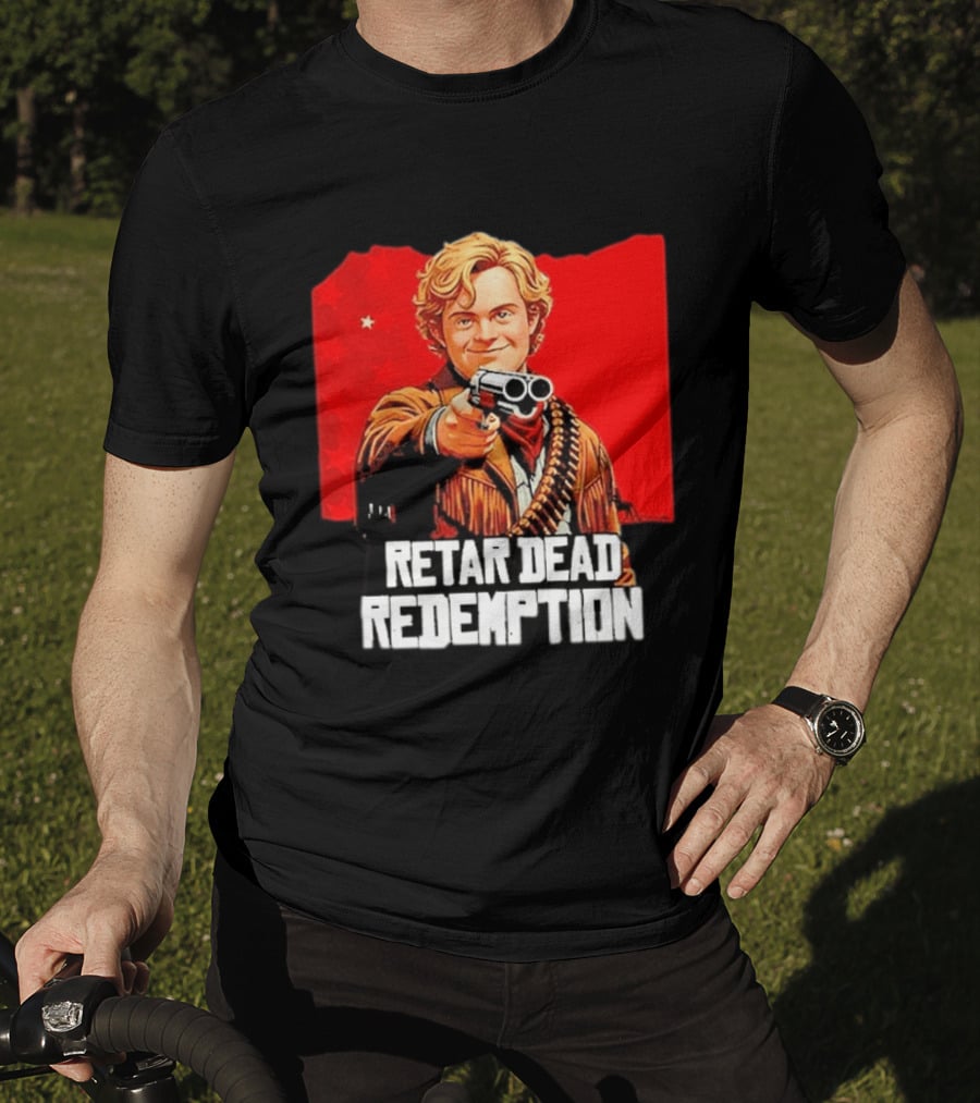Retar Dead Redemption Western Cowboy And Revolver T-Shirt