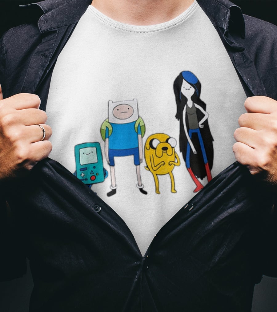 Adventure Time Finn Jake BMO Marceline Character Lineup T-Shirt