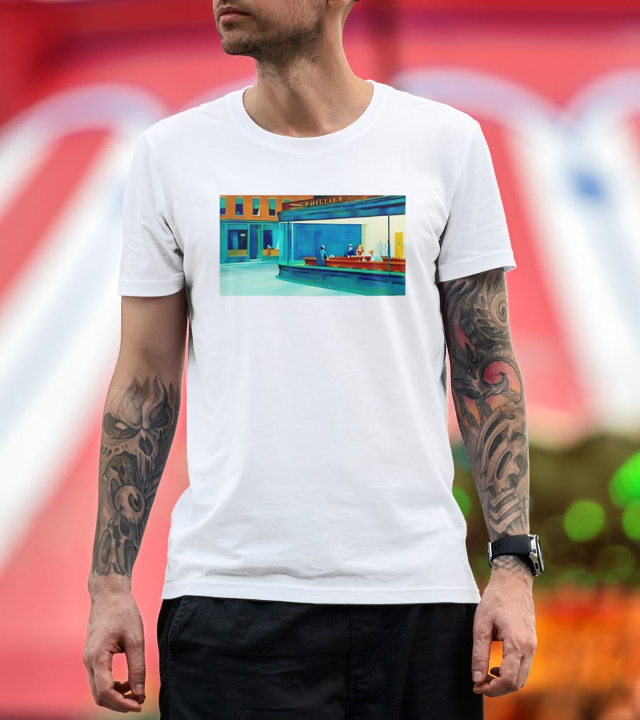 Philly Diner Institute Chicago Edward Hopper Scene T-Shirt