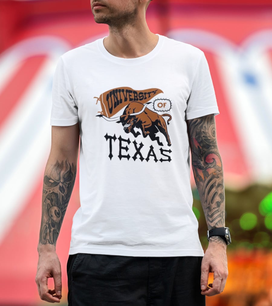 University Of Texas Longhorns Bull Mascot Banner T-Shirt