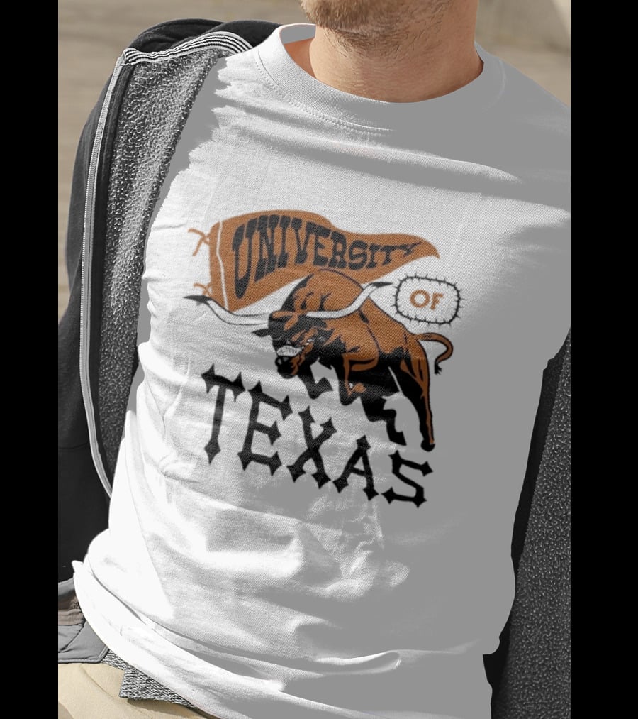 University Of Texas Longhorns Bull Mascot Banner T-Shirt