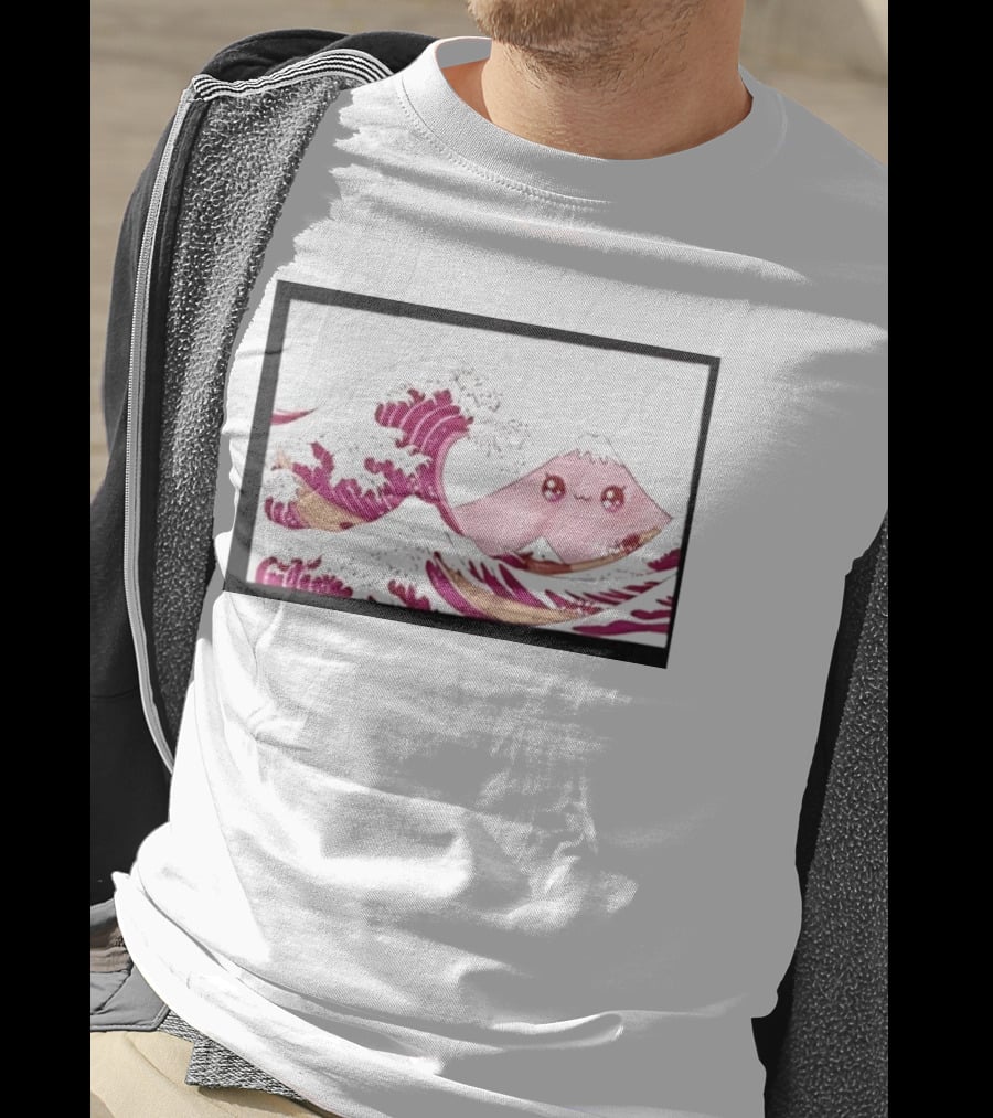 Kawaii Great Wave Pink Mountain Anime T-Shirt