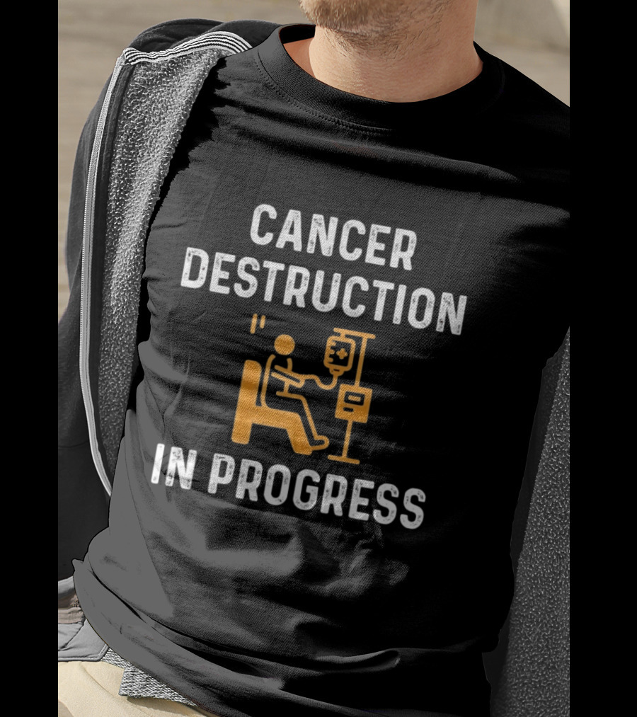 Cancer Destruction In Progress Chemotherapy Chair T-Shirt