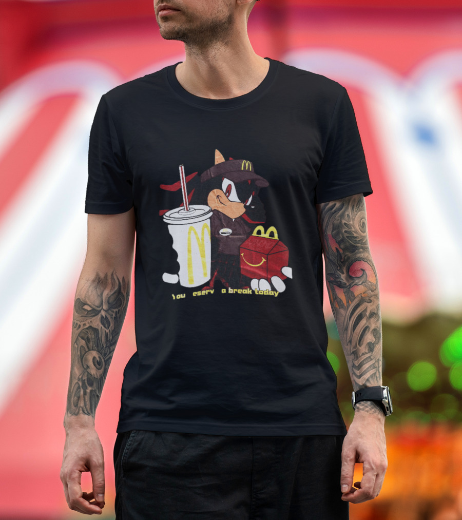 Shadow The Hedgehog McDonald You Deserve A Break Today T-Shirt