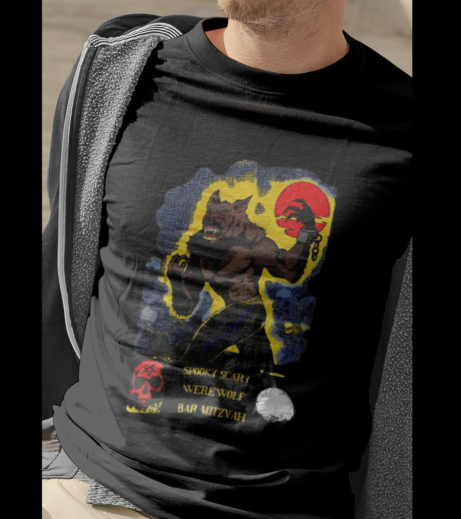 Spooky Scary Werewolf Bar Mitzvah Moonlight Night Zaidi.com T-Shirt