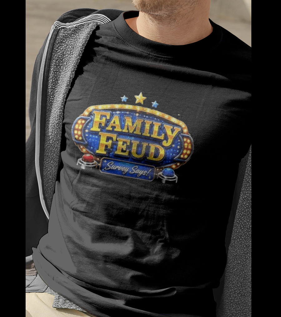 Family Feud Survey Says Game Show Logo Starburst Trivia Contest T-Shirt