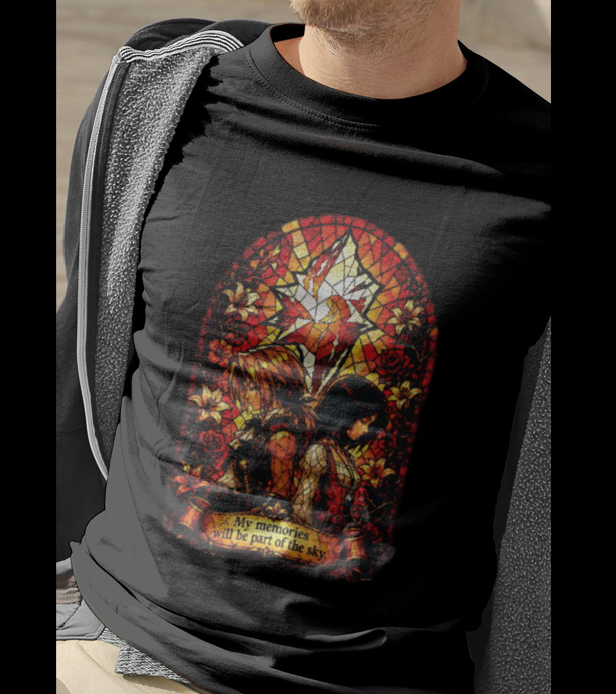 Final Fantasy Stained Glass Zidane And Garnet My Memories Will Be Part Of The Sky T-Shirt