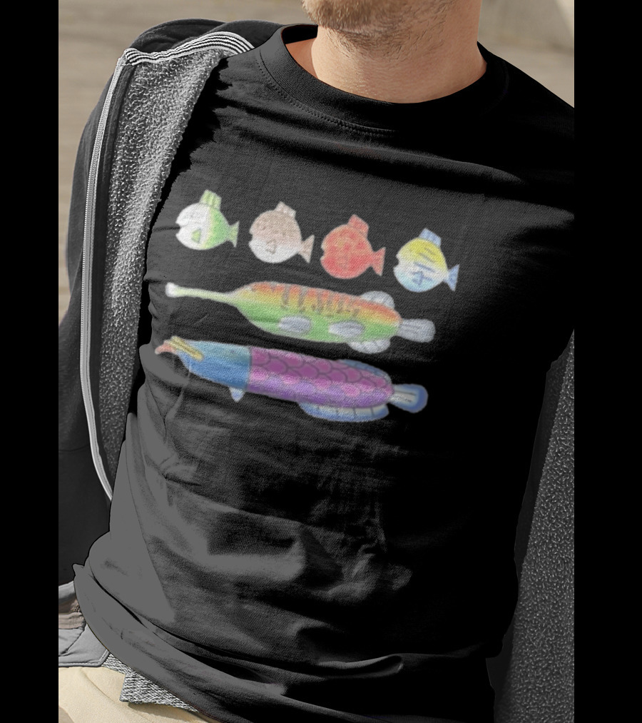 Fishing Minigame Fish Colorful Cartoon T-Shirt