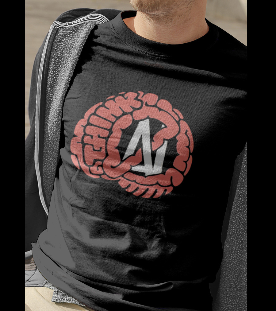 Think AI Brain Concept With Neural Network Influence T-Shirt