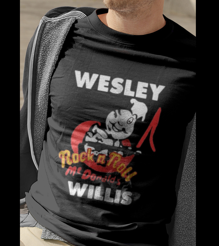 Wesley Willis McDonald's Rock N Roll Cartoon Character Moon T-Shirt