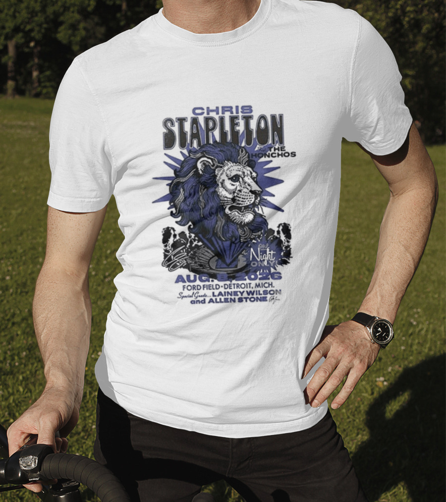 Chris Stapleton Detroit Lions August 2023 Ft The Honchos One Night Only T-Shirt