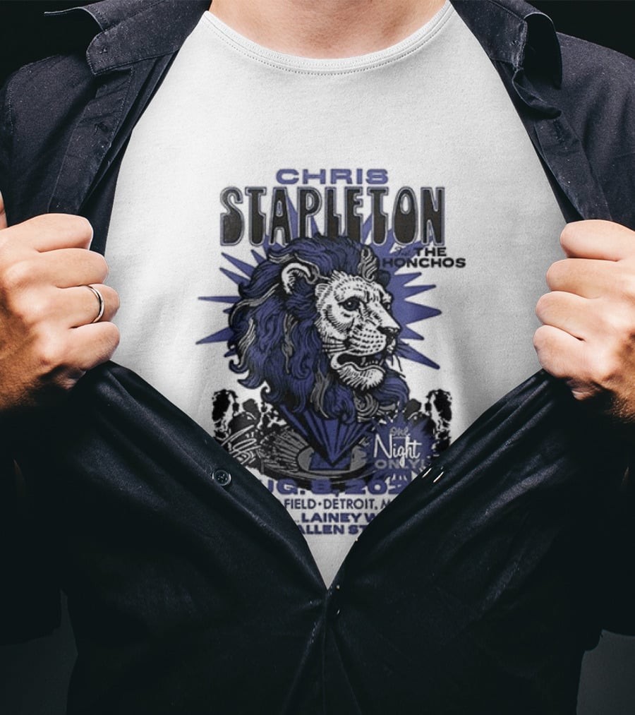 Chris Stapleton Detroit Lions August 2023 Ft The Honchos One Night Only T-Shirt