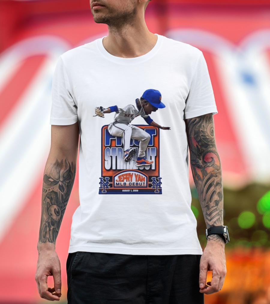 New York Mets Jepry Yan MLB Debut First Strikeout August 1 2008 T-Shirt