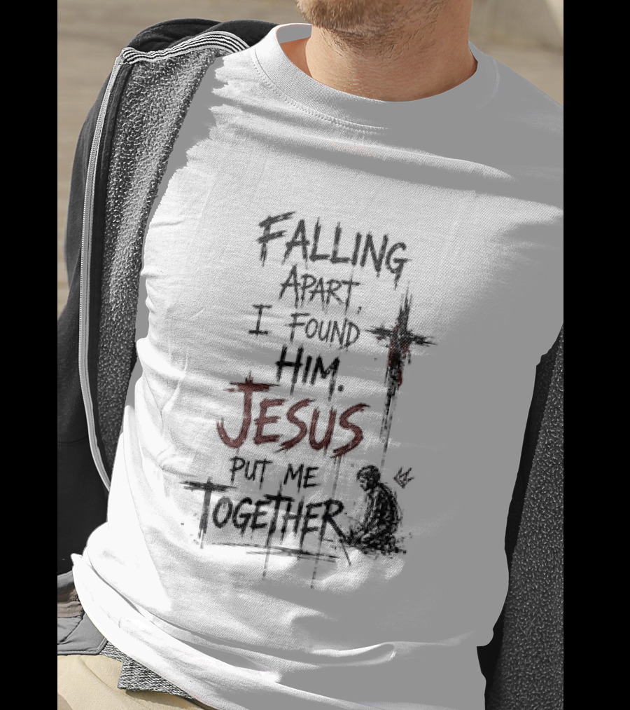 Korn Jesus Falling Apart I Found Him Jesus Put Me Together Cross Rugged T-Shirt