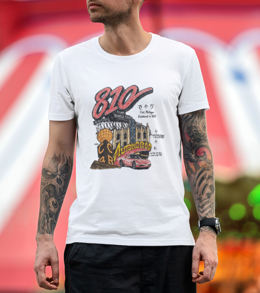 810 Flint Vehicle City Autoworld Grand Fountain Capitol Theatre McDonald's 810 Day Meal T-Shirt