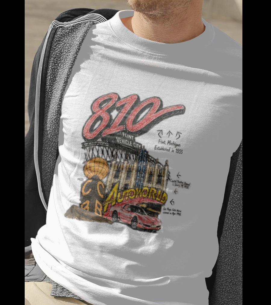 810 Flint Vehicle City Autoworld Grand Fountain Capitol Theatre McDonald's 810 Day Meal T-Shirt