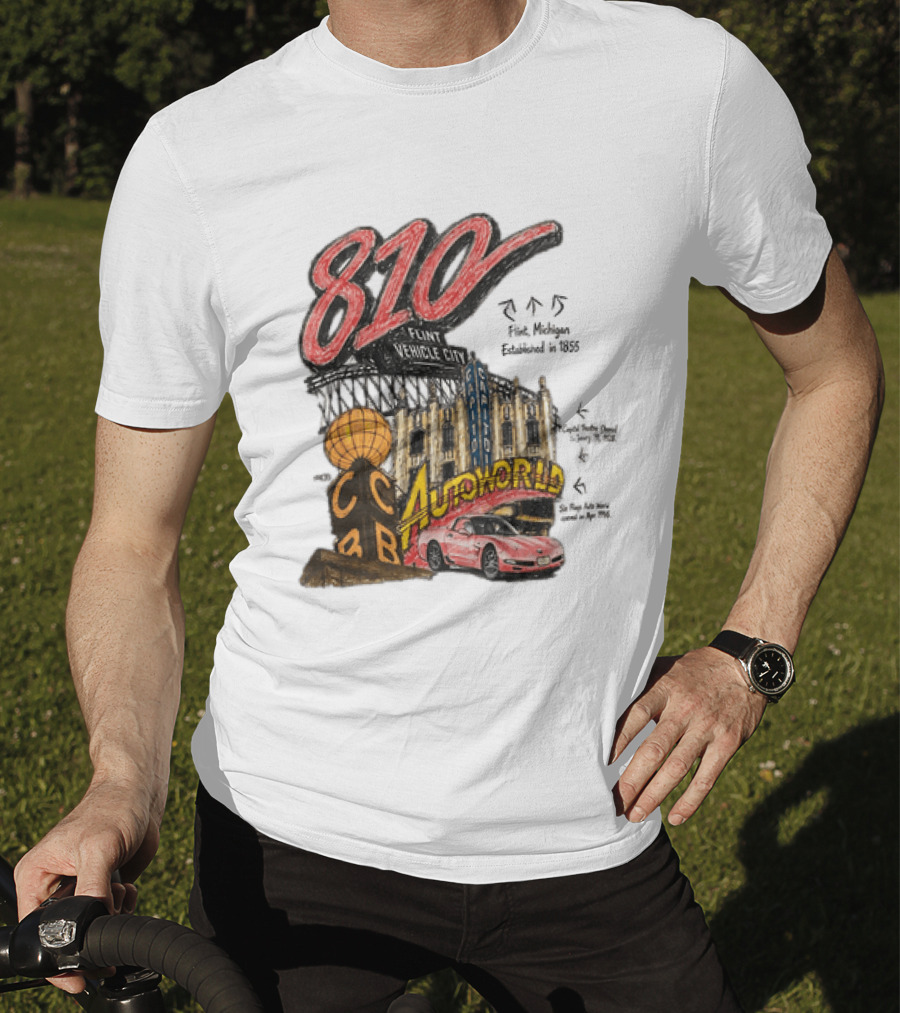 810 Flint Vehicle City Autoworld Grand Fountain Capitol Theatre McDonald's 810 Day Meal T-Shirt