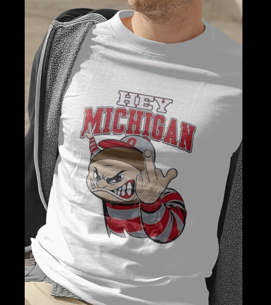 Ohio State Buckeyes Hey Michigan Middle Finger T-Shirt