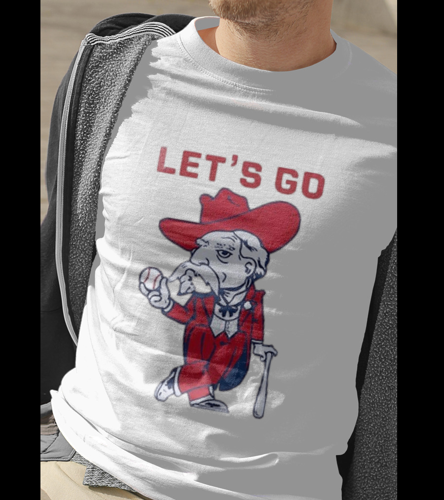 Ole Miss Rebel Mascot Let's Go Baseball T-Shirt