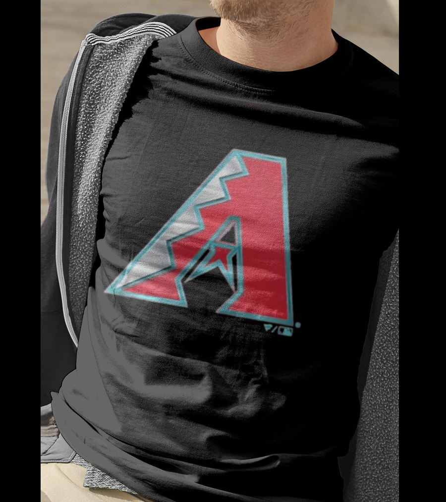 Arizona Diamondbacks Women's Metallic A Logo Red And Silver T-Shirt