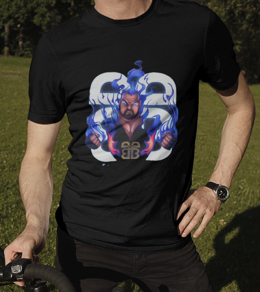 Bam Bam Bigelow WWE Flames New Jersey Devils Pro Wrestling T-Shirt