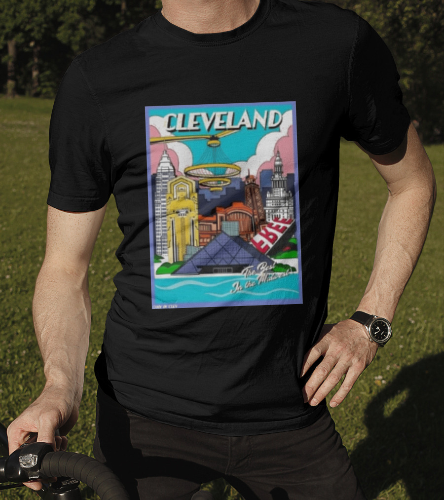 Cleveland The Best In The Midwest Only In City Skyline T-Shirt