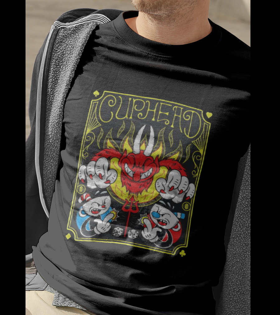 Cuphead Chogrin Devil Flames Dice Devil Characters T-Shirt