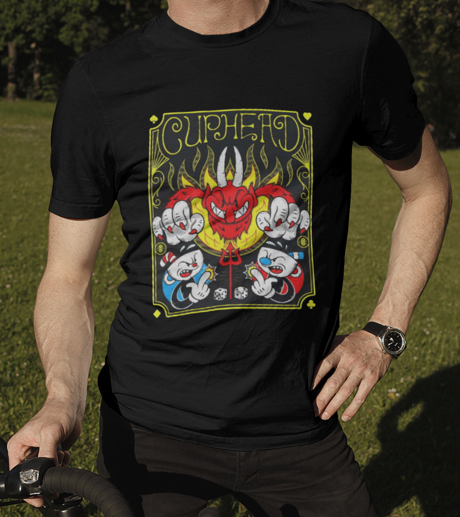 Cuphead Chogrin Devil Flames Dice Devil Characters T-Shirt
