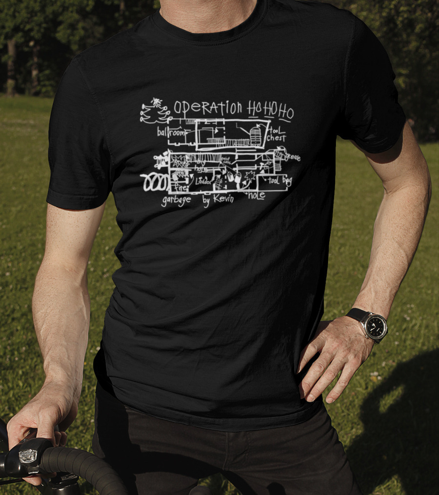 Operation HoHoHo Home Alone Blueprint Ballroom Tool Chest Hole Garbage By Kevin T-Shirt