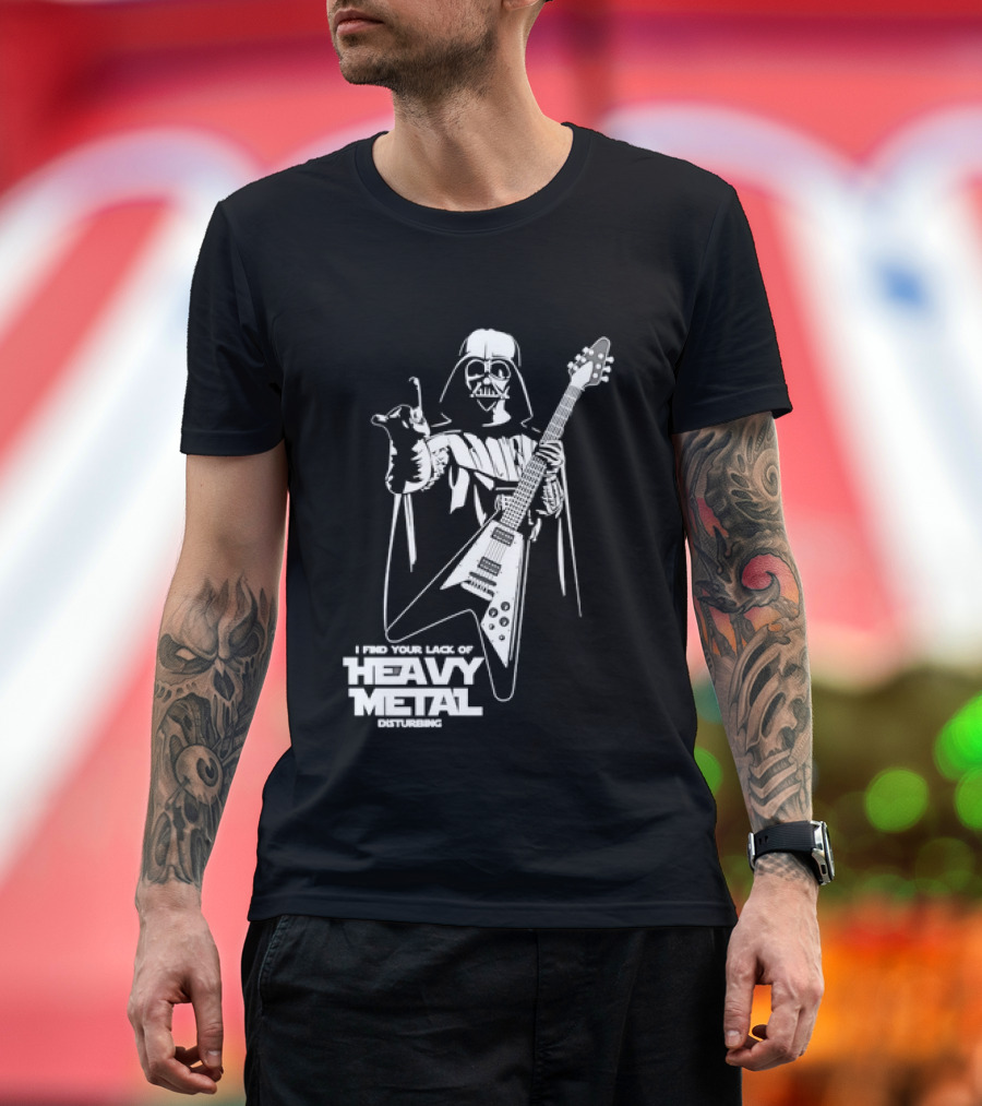 Darth Vader I Find Your Lack Of Heavy Metal Disturbing Guitar Jedi Star Wars T-Shirt
