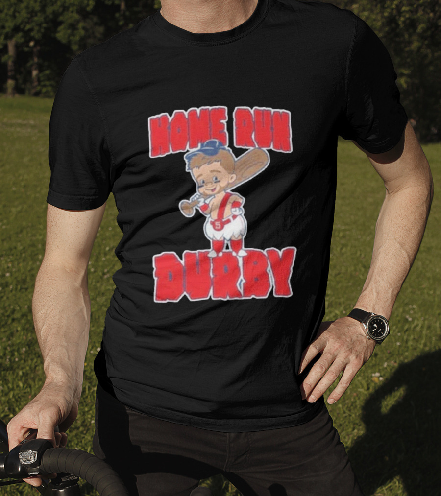 Boston Red Sox Payton Tolle Home Run Durby Cartoon Baseball Player In Red And White Uniform T-Shirt