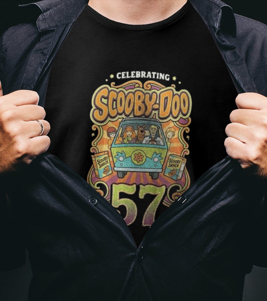 Celebrating 57 Years Scooby Doo And Mystery Machine Adventure T-Shirt