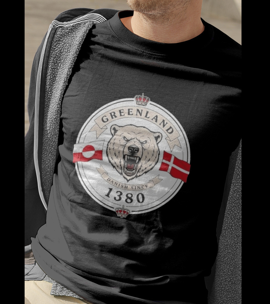 Greenland Danish Since 1380 Polar Bear Flags T-Shirt