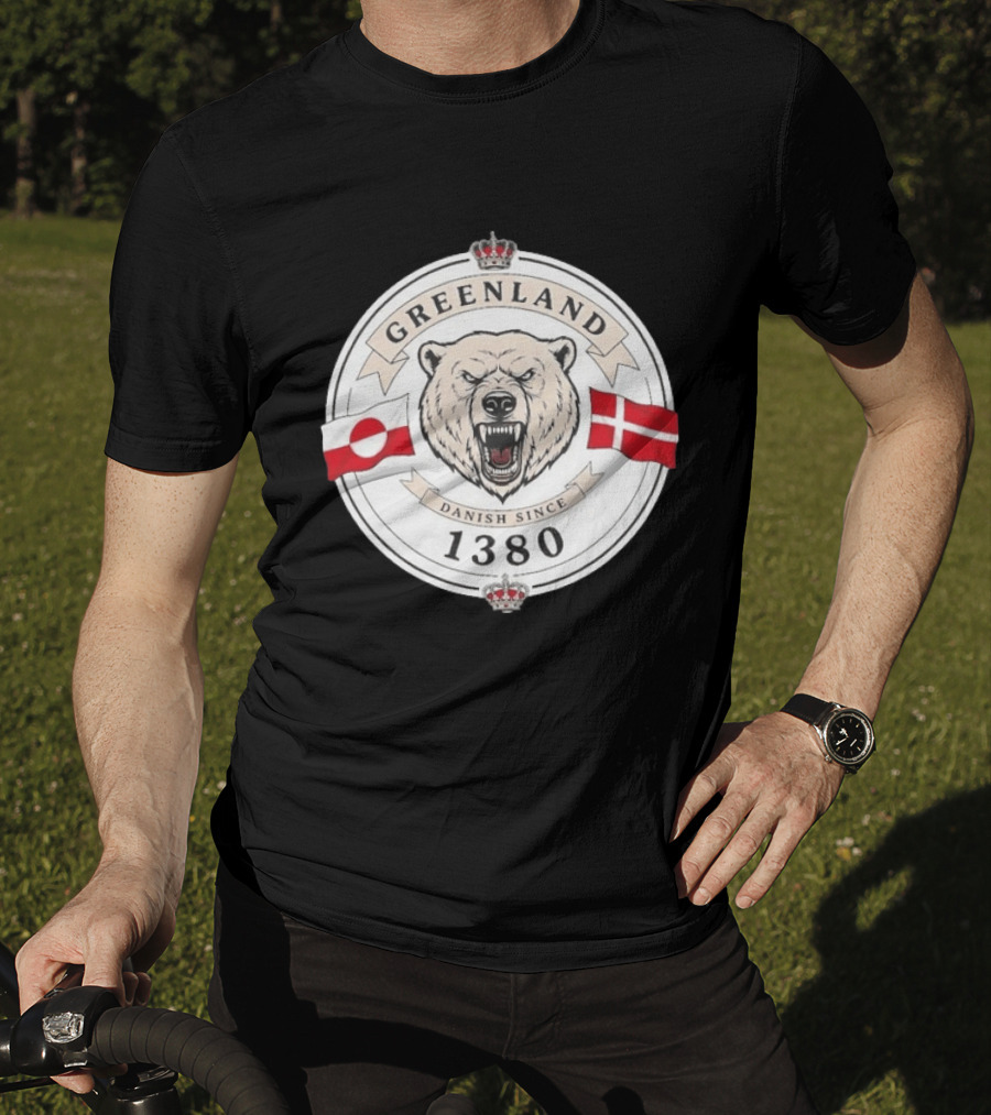 Greenland Danish Since 1380 Polar Bear Flags T-Shirt