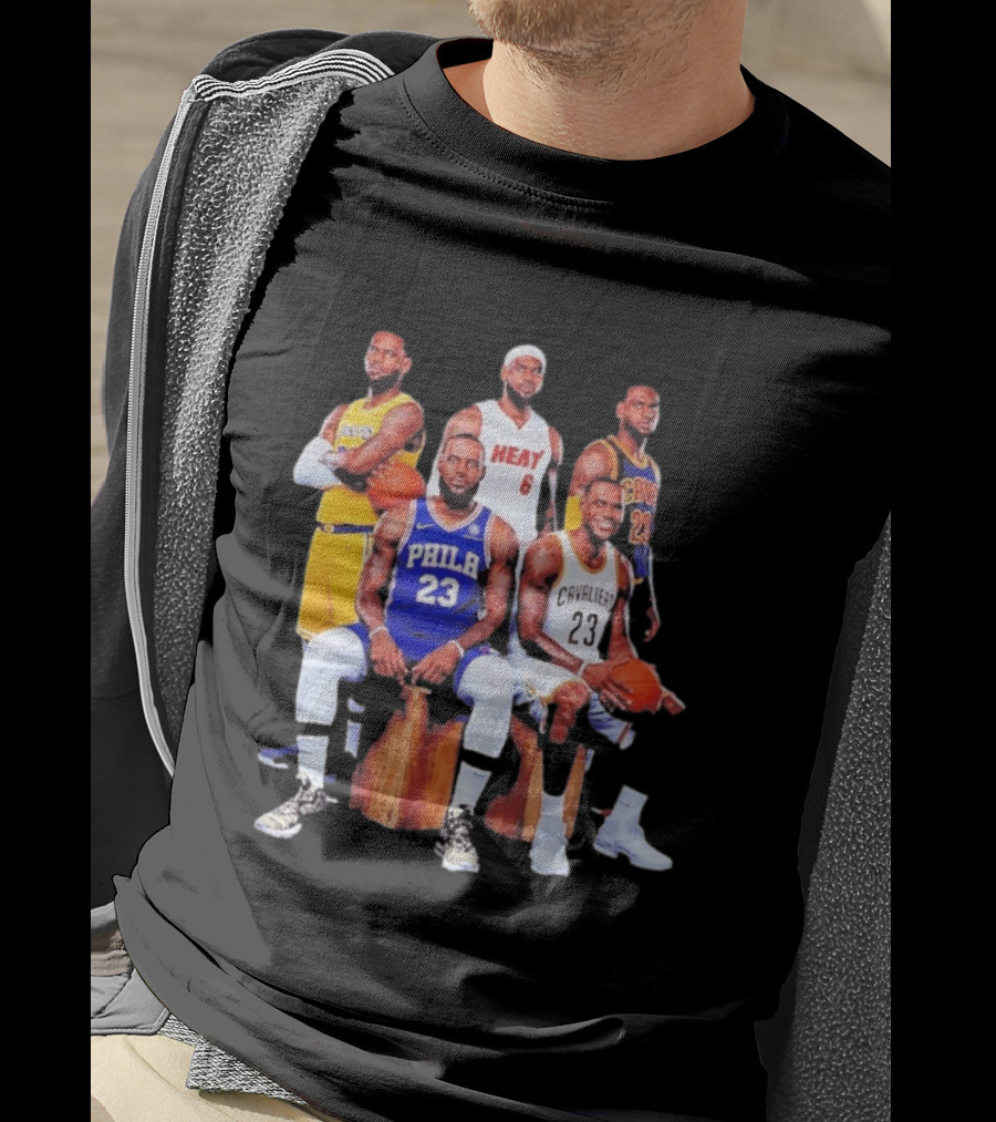 Lebron James 76ers Lakers Heat Cavaliers Basketball Player Iconic Jerseys 2026 T-Shirt