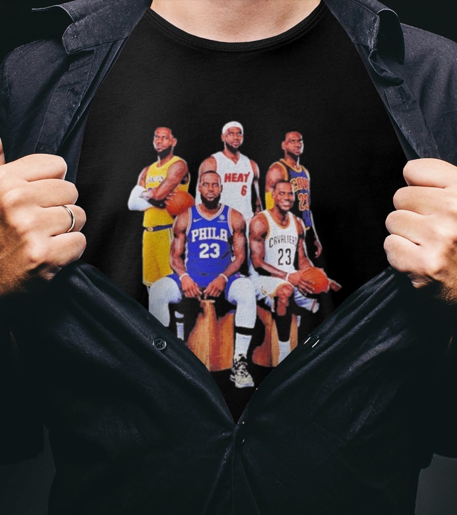 Lebron James 76ers Lakers Heat Cavaliers Basketball Player Iconic Jerseys 2026 T-Shirt