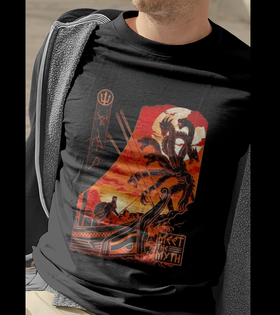 Meet The Myth Hydra Greek Mythology Hercules Dramatic Battle Scene T-Shirt